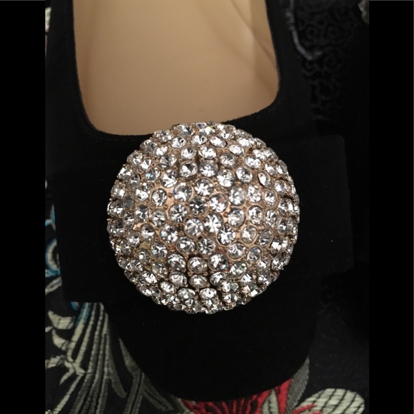 KATE SPADE NADIRA BLACK SUEDE CRYSTAL SHOES 8.5 - Picture 8 of 8